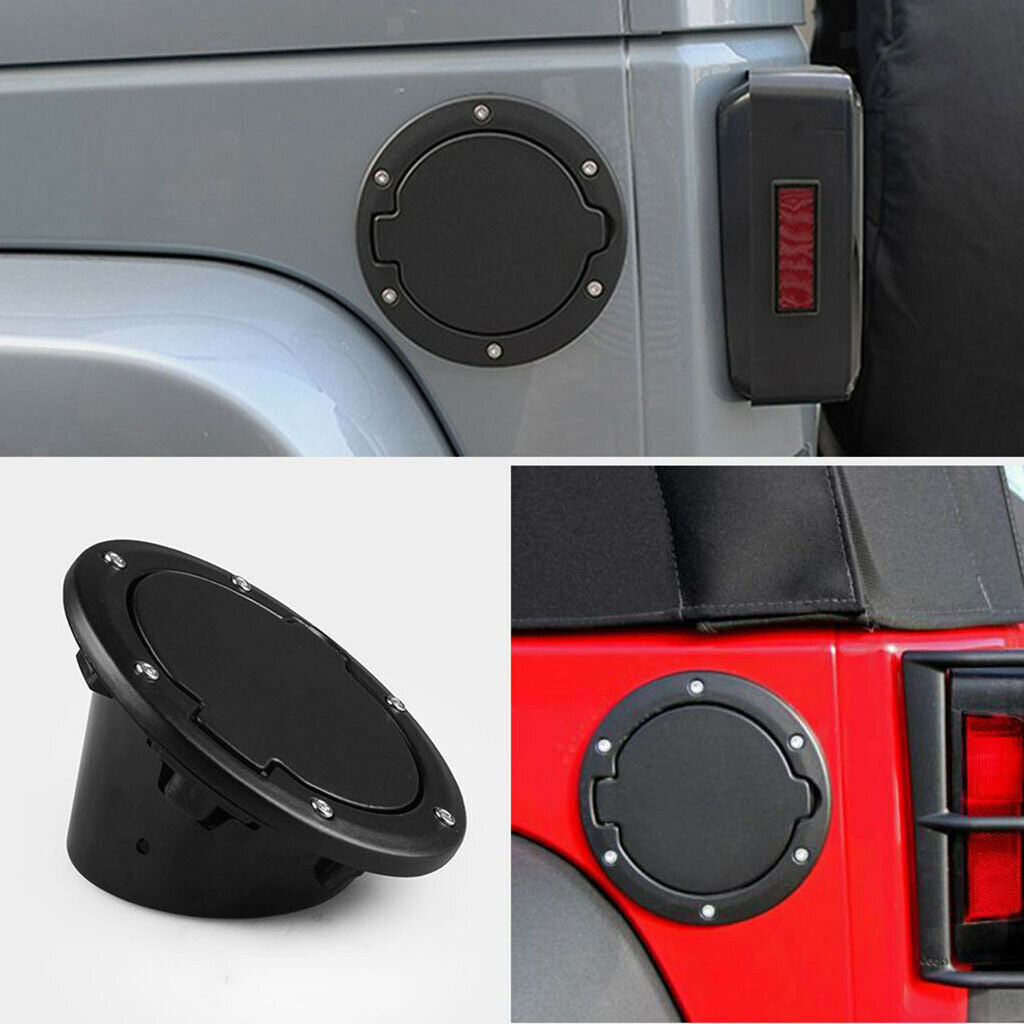 Black Gas Tank Cap Cover Accessories for Jeep Wrangler JK 2/4 Door 07-18