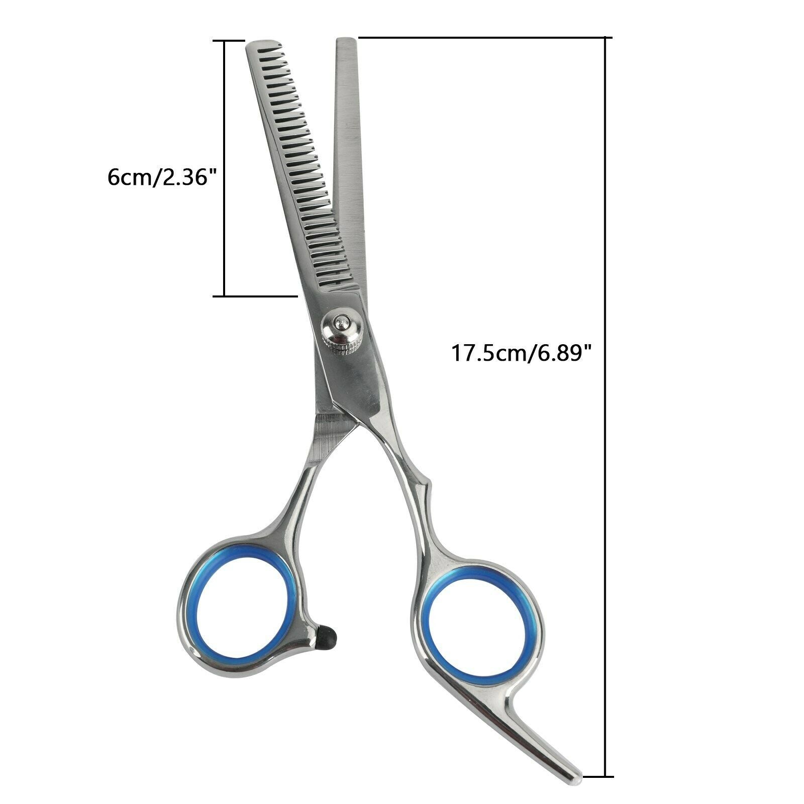 6" Professional Hair Cutting Scissors  Salon Tooth scissors blue finger ring CA