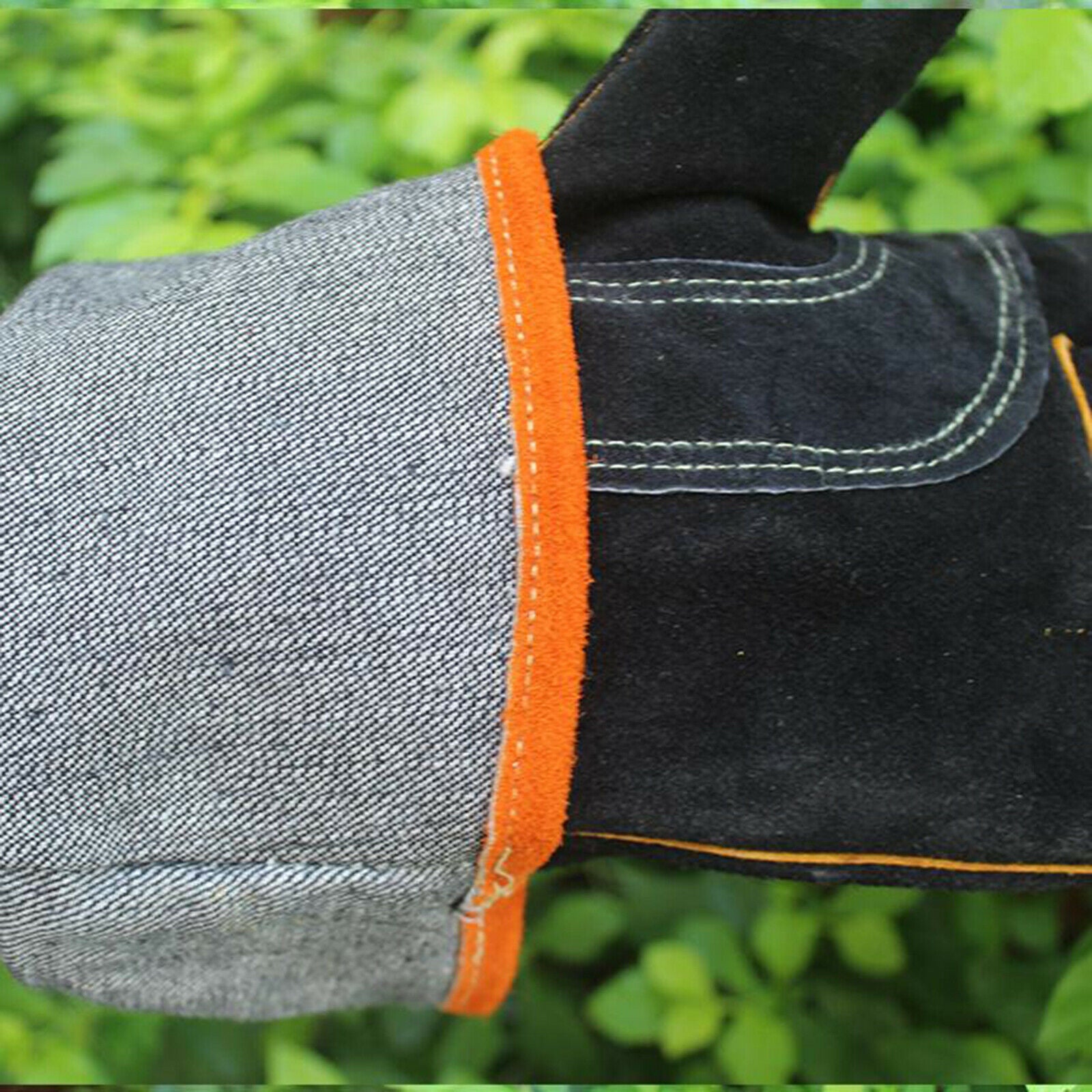 1 Pair Leather Welding Gloves Heat Resistant Work Glove Oven Baking Stove
