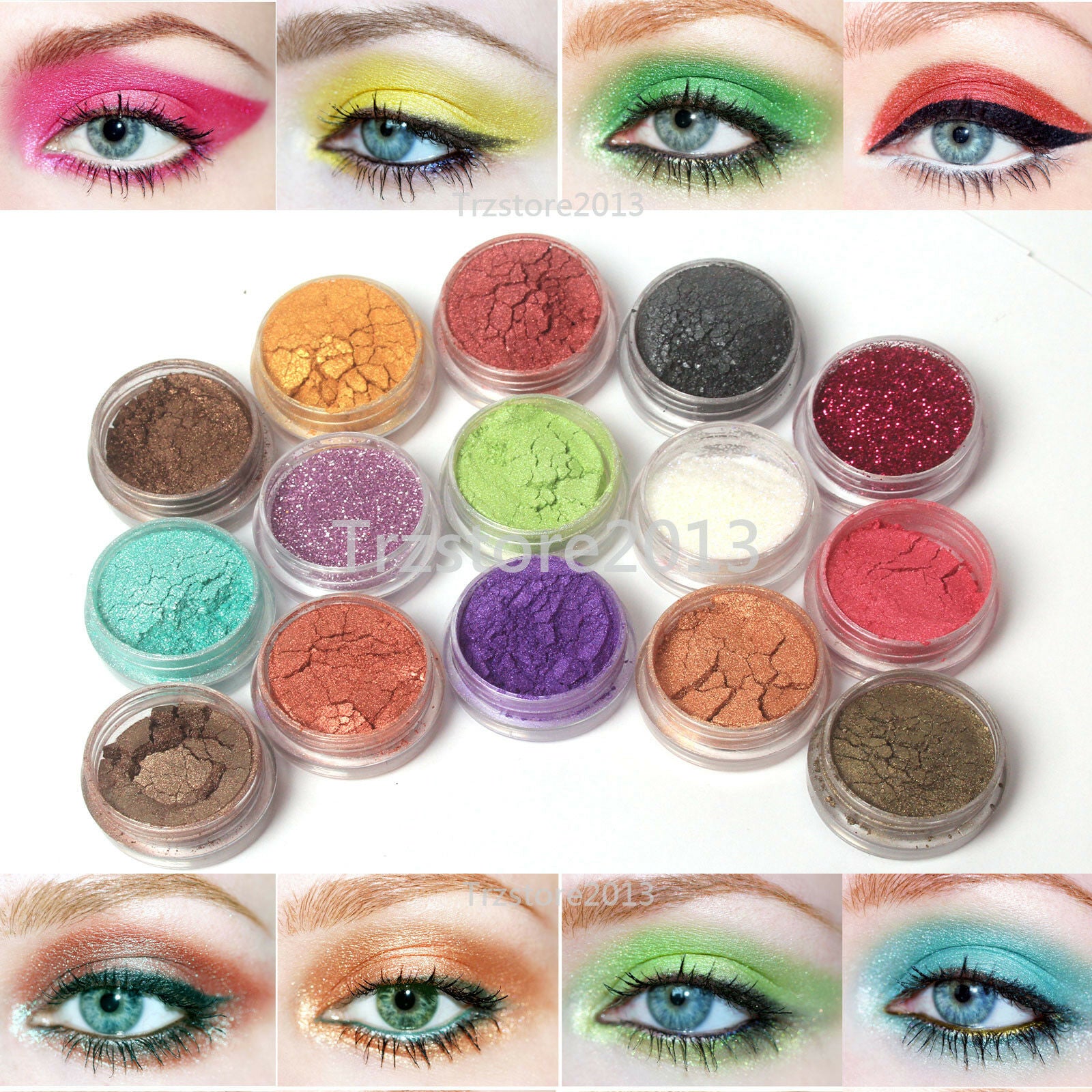 15 Mix Colors/Set Eyeshadow Eye Loose Powder Fine Glitter Dust Cosmetics Kit