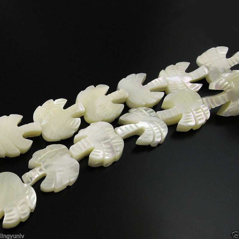 26PCS Engraved Shell Spacer Bead Loose Beads for Necklace Bracelet Craft 16*14mm