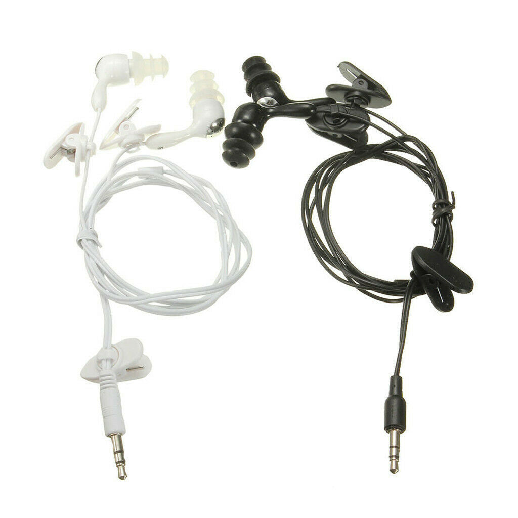 3X Waterproof Earbud In-Ear Headset Stereo Swimming for MP3 Radio iPod White