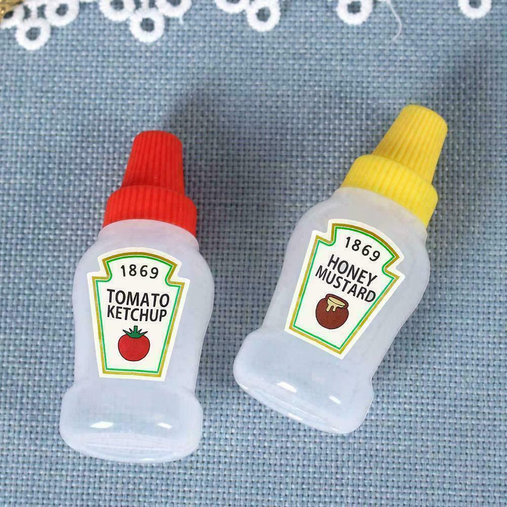 2Pcs / Set 25Ml Mini Tomato Ketchup Bottle Portable Salad Containers Sauce R0T4