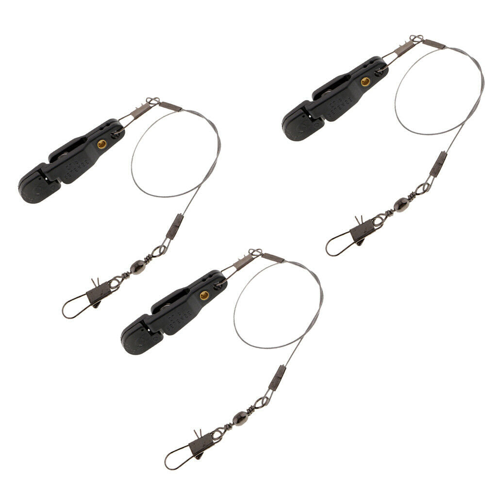 3pcs Snap Release Clip with Line Leader, Adjustable, Padded Clips for Outrigger