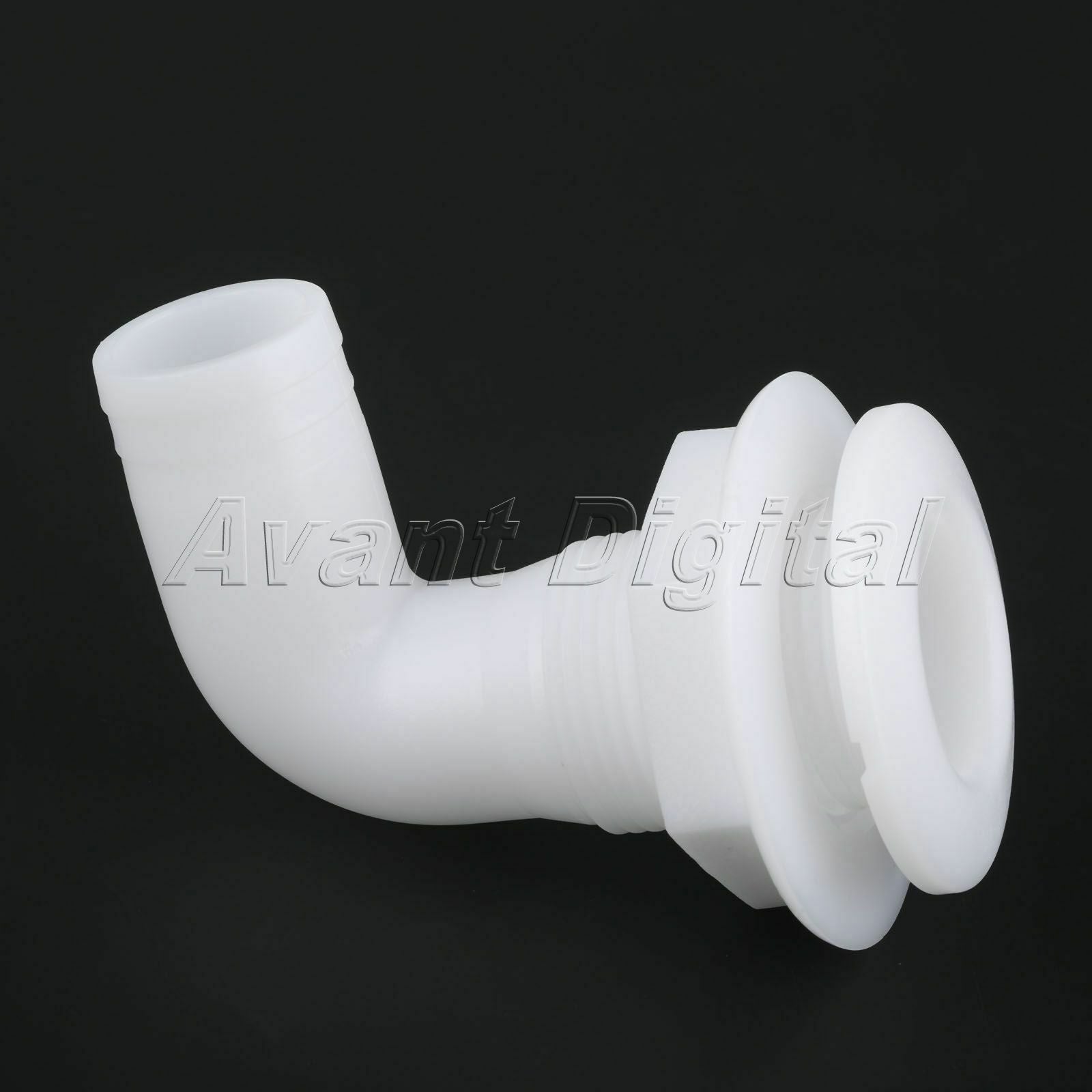 1x 1" Marine Thru-Hull Hose Forting White Plastic 90 Degree Nylon Accessories