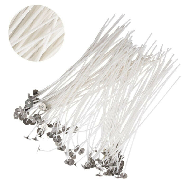 100 Pcs 6Inch Candle Wicks Pre Waxed Wick Cotton Core 15cm for Candle DIY Making
