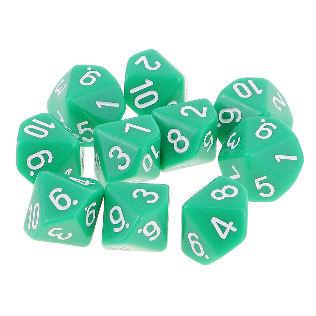 2X 10x Dice Polyhedral Dices Accessory Toys Table Games Gift Props Light Green