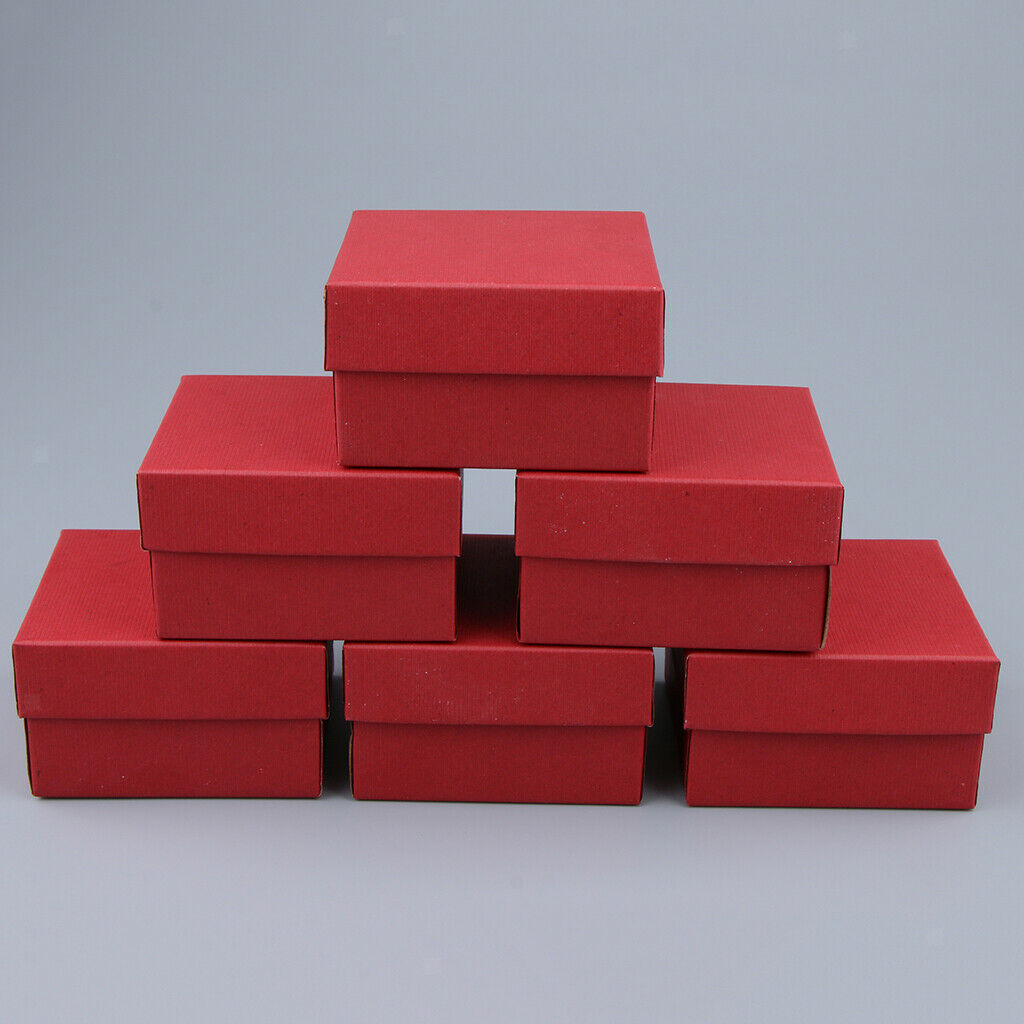 3pcs Square Paper Ring Box with Pillow Gift Jewelry Storage Red