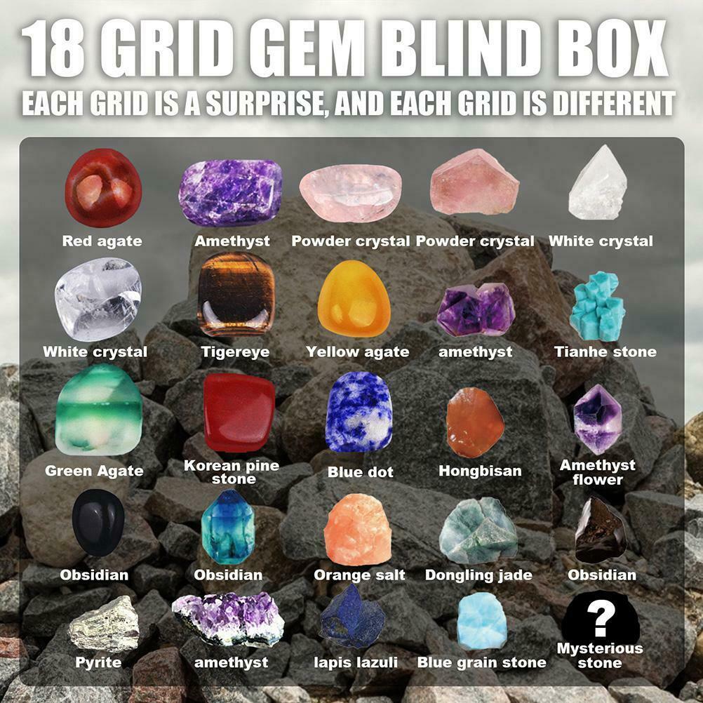 Christmas for Kids 18 Grids Mineral Gift Box Toys Christmas Ore Blind Box Toys