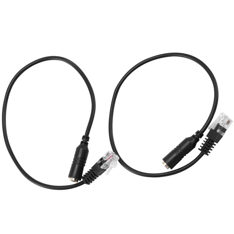 2pc 3.5mm Stereo Audio Headset to Cisco Jack Female to Male RJ9 Plug Adapter CK8