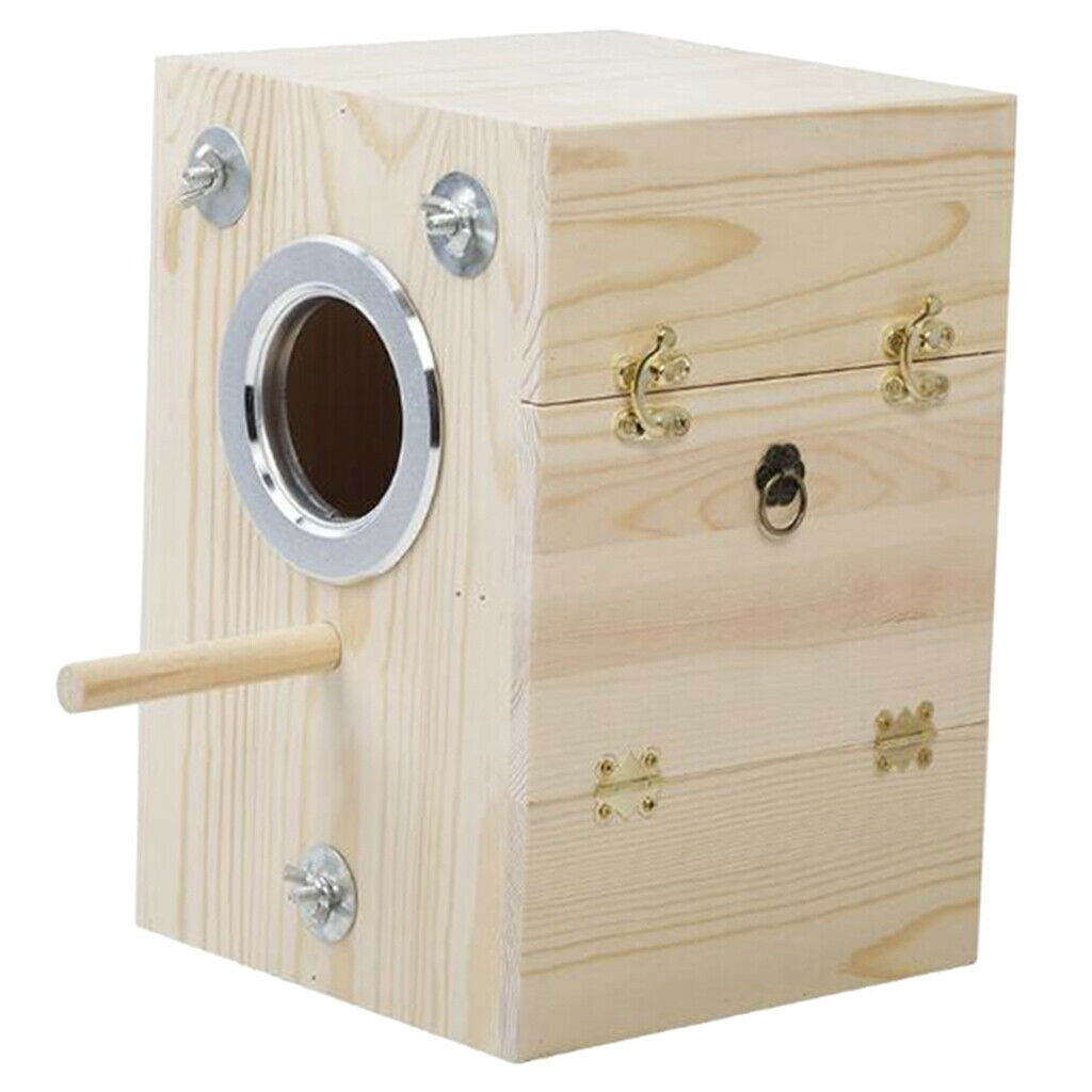 Natural Parakeet Nesting Box, Bird Nest Breeding Box Cage Wood House for Finch