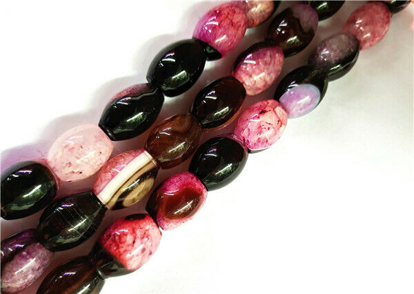 1 Strand 20x15mm Rose&Black Druzy Geode Agate Oval Spacer Beads 15.5inch HH8524
