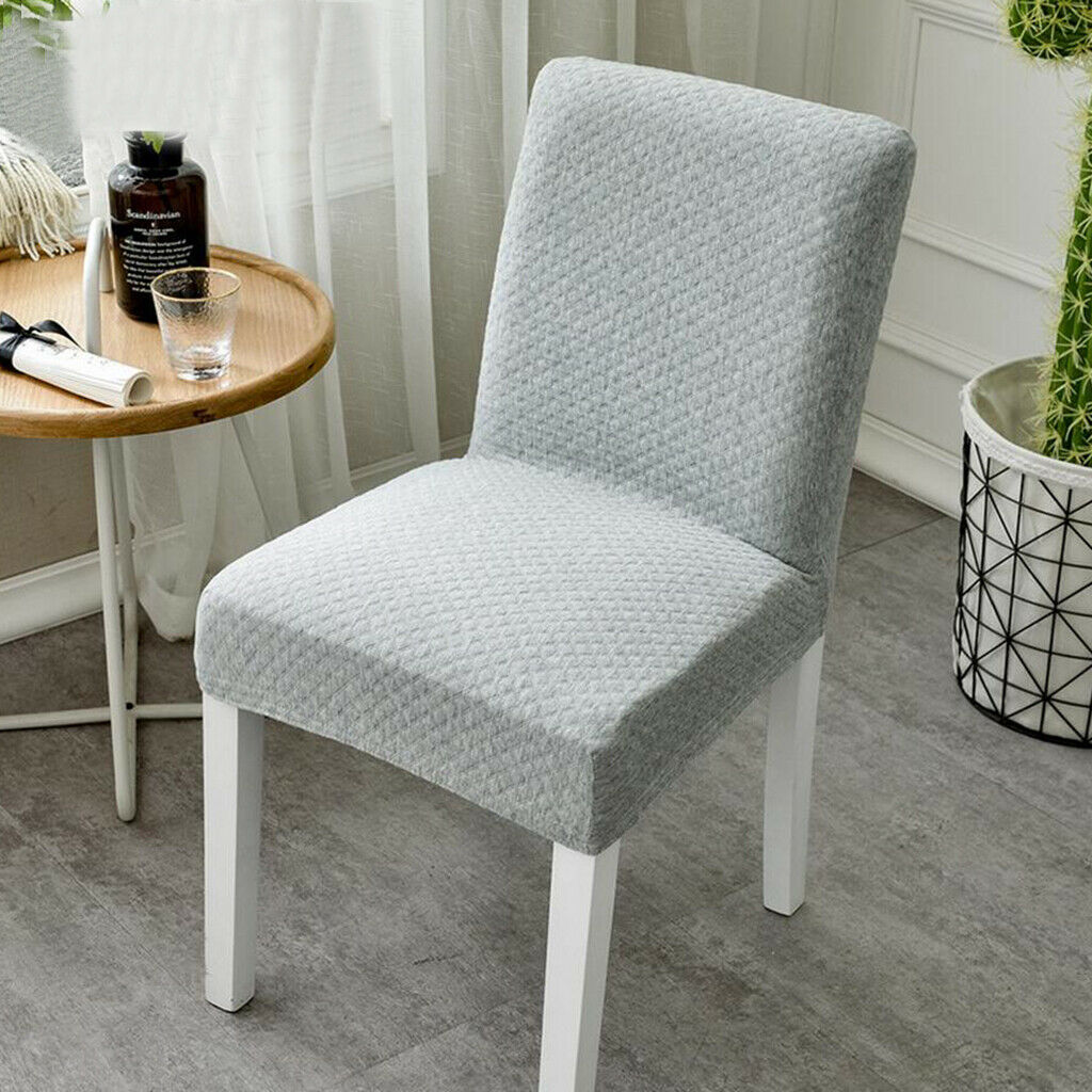 2Pcs Gray Knitted Universal Washable Wedding Dining Room One-piece Pinstripe