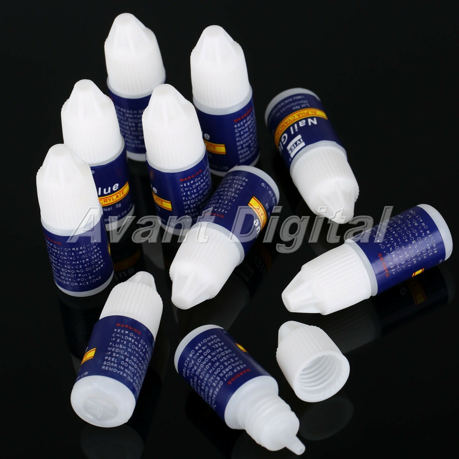 10 Pcs Fast Drying False Nail Tip Glue UV Gel Makeup Manicure Nail Art Tool 3g