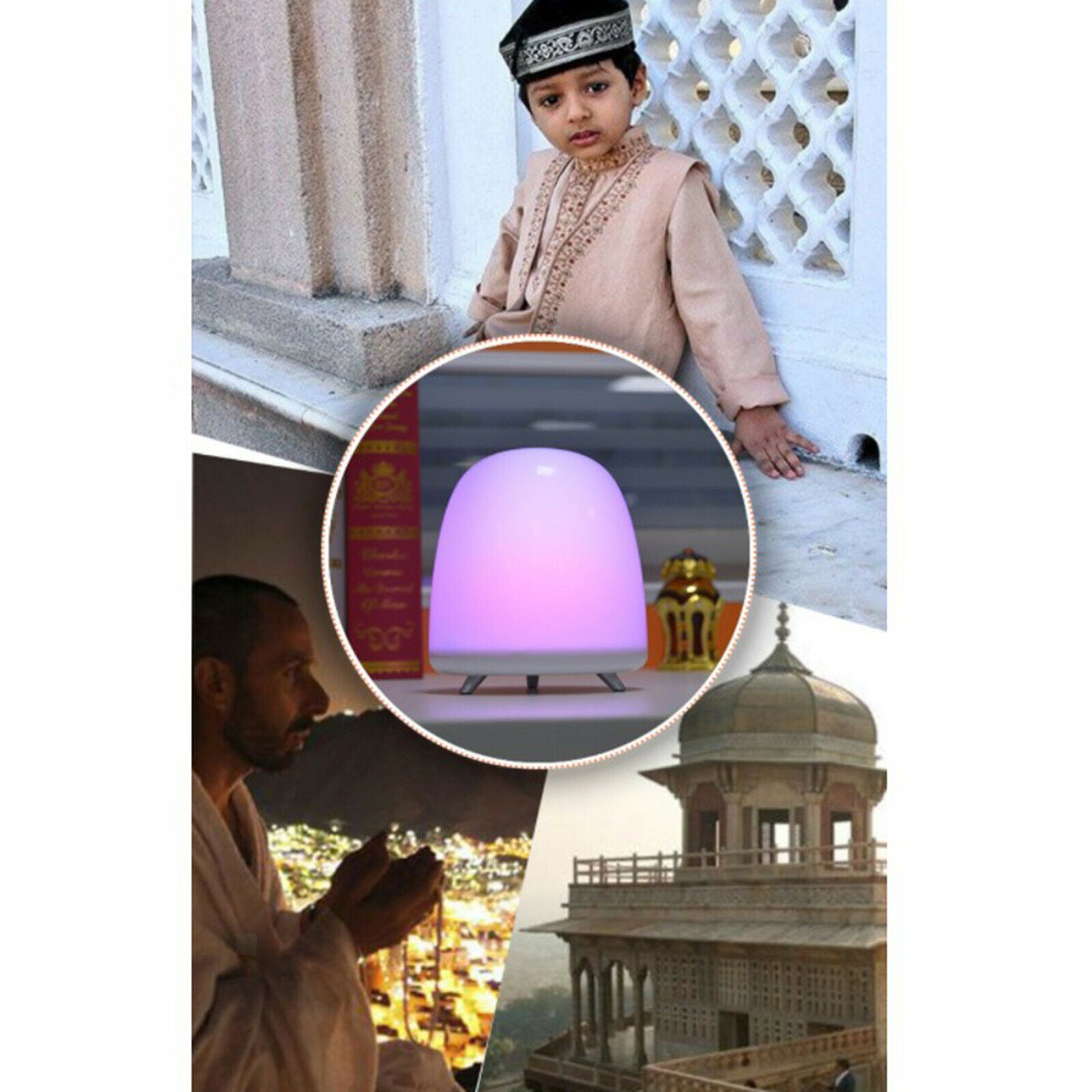 Remote Bluetooth Quran Speaker USB MP3 Player Night Light RGB Colorful