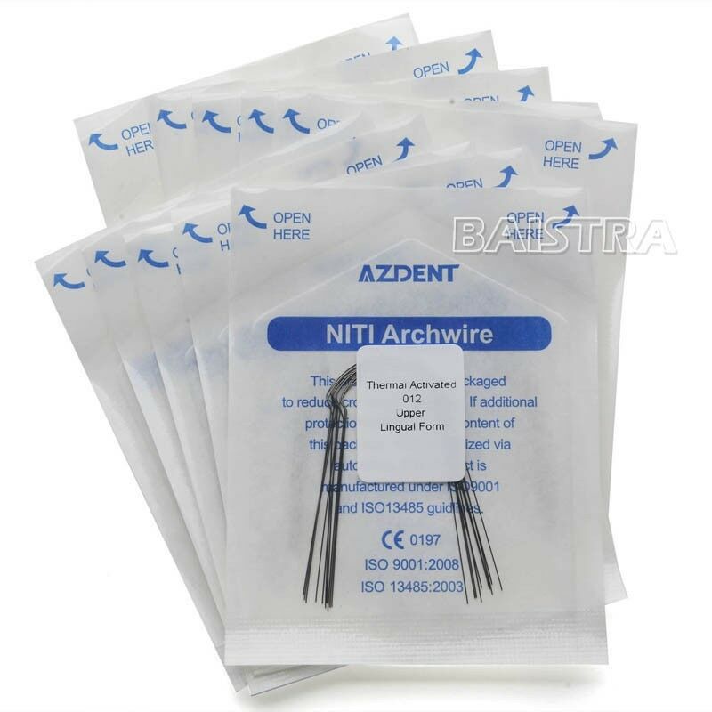 10 X Orthodontic NiTi Lingual Heat Thermal Activated Round Arch Wires 012 Upper