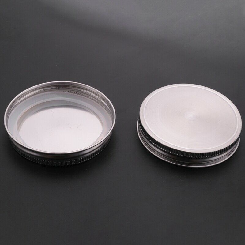 8 Pcs Stainless Steel Jar Lids 86Mm Sealed Leak Proof Cover With Silicone SealQ2