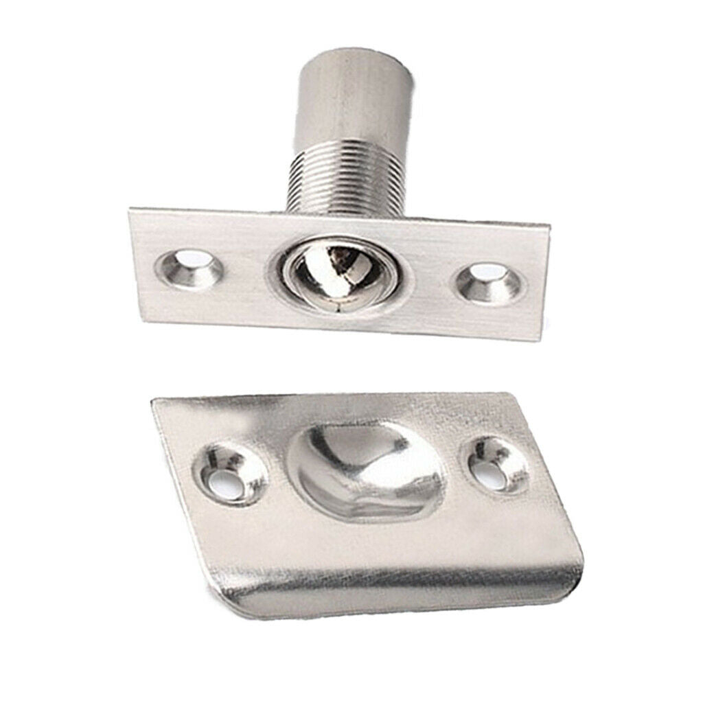 Adjustable Door Roller Catch Mortice Spring Loaded Ball Latch Locks Chrome