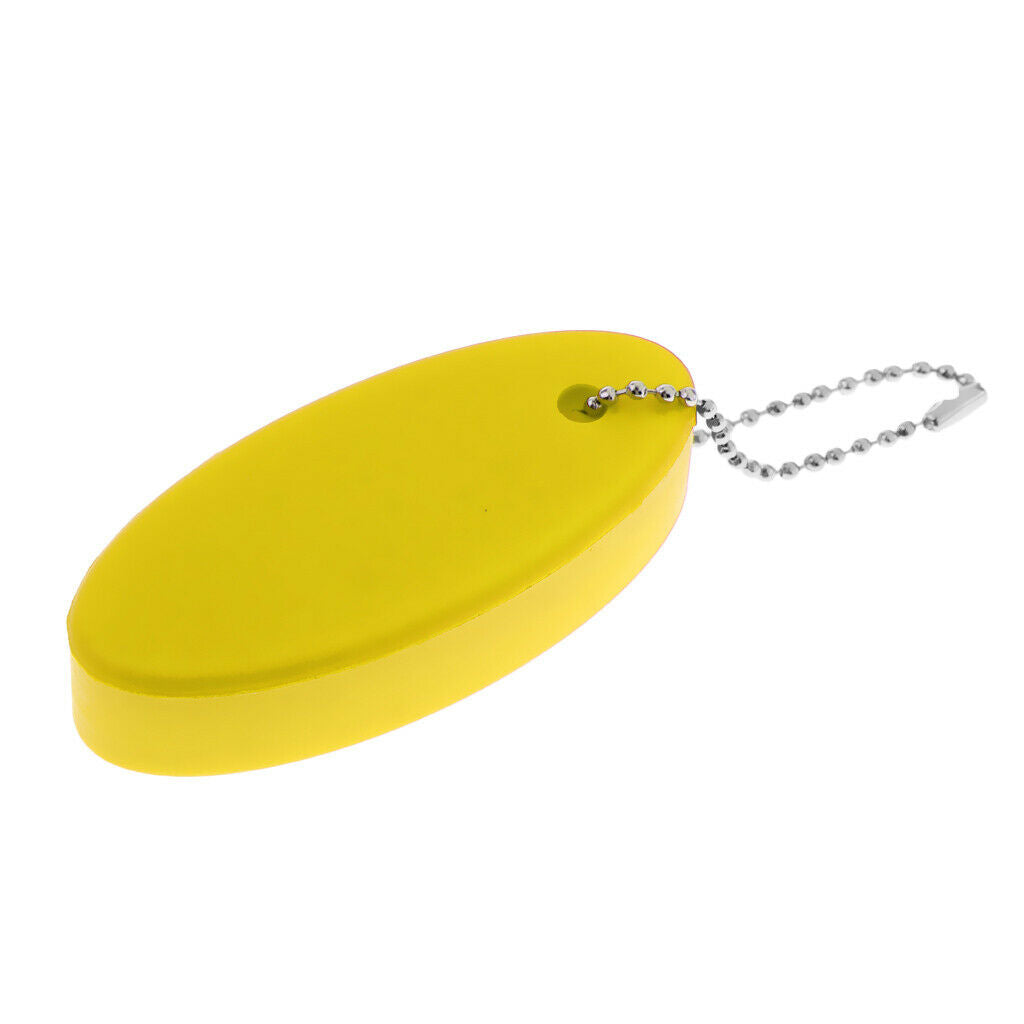Yellow Foam Floating Oval Keychain Keyring Water Sports Boating Key Float