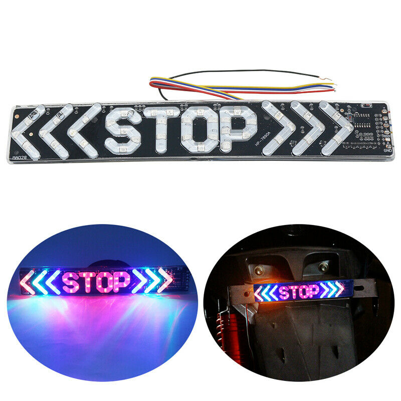 12V LED Motorcycle Bikes Tail Day Driving Light Flash STOP Indicator Brake Lamp