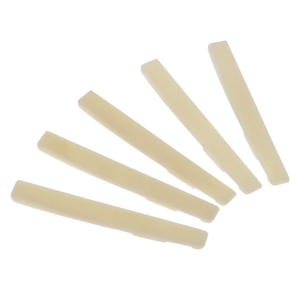5Pcs Instrument Guitar Bridge Bone Saddles 72x9x3mm for 6-String Folk Guitar