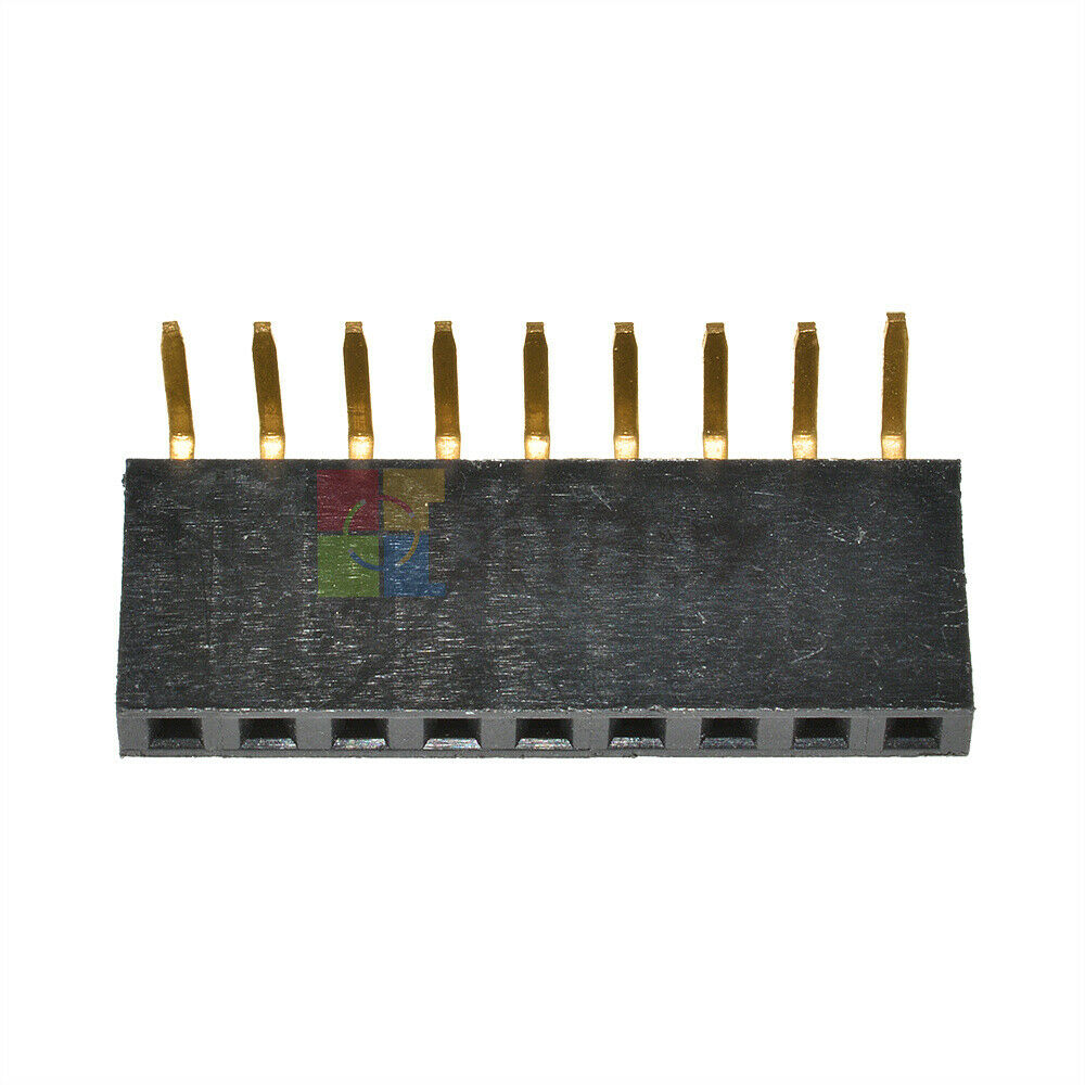 10PCS 9Pin 9P Header 2.54mm Pitch Right Angle Female Single Row Socket Connector