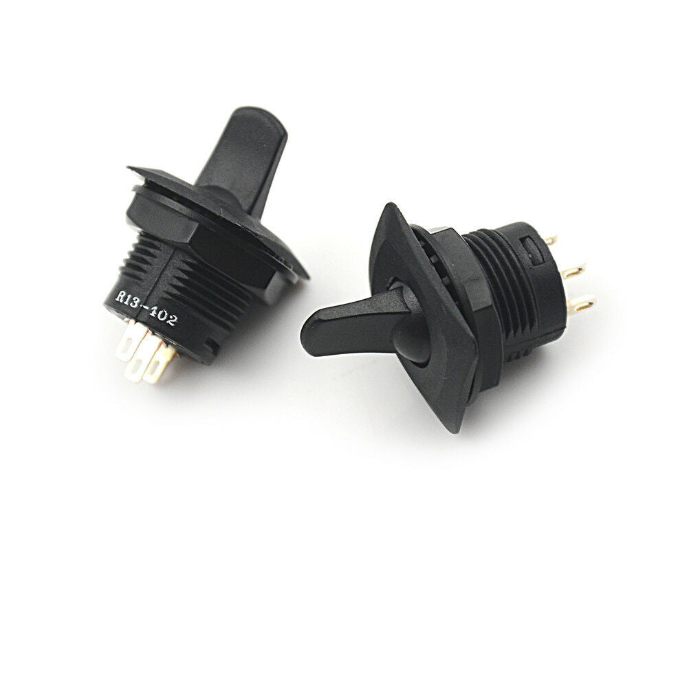 2pcs R13-402 Black 3Pin 2Position Maintained SPDT Round Toggle Switch B WF