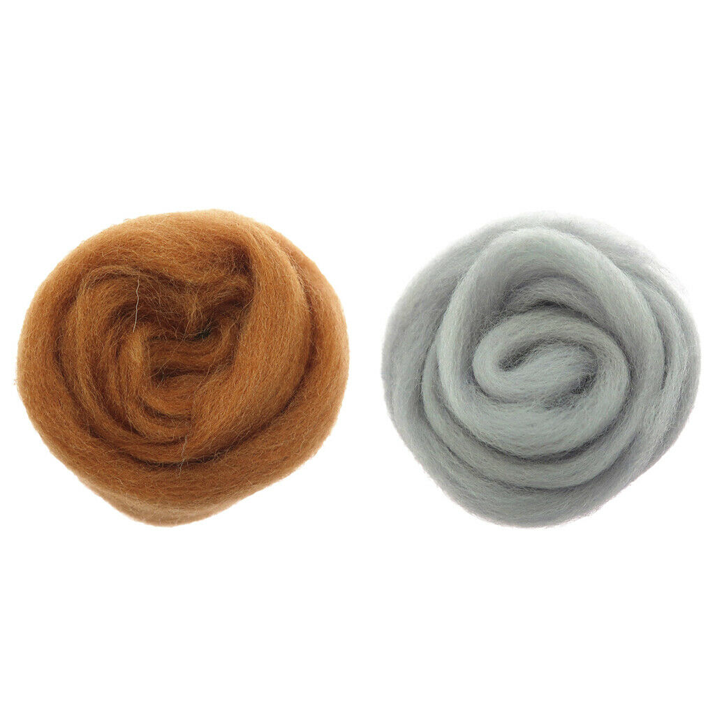2Pcs Wool Roving/Tops, Mixed 2 Colors for Wet Felting/Needle Felting, Hand