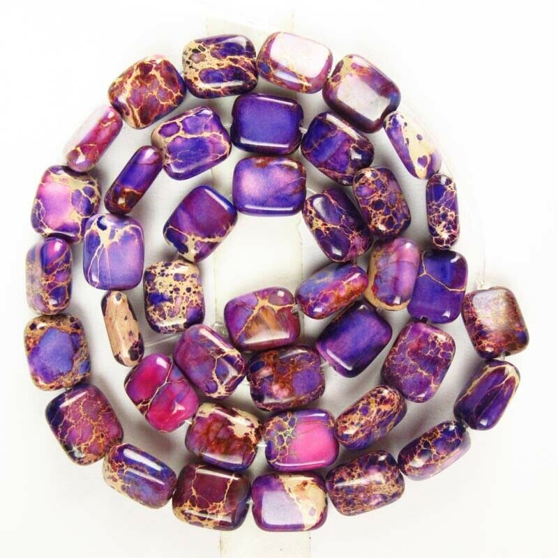 Purple Man-made Sea Sediment Jasper Oblong Loose Bead 15.5 inch 10x8x4mm A562DHS