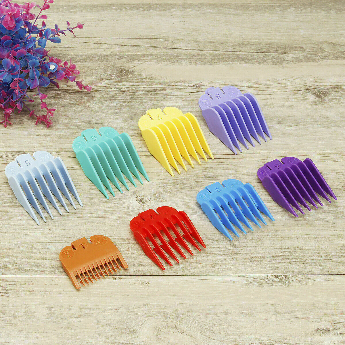 Standard Guards Attach Trimmer Hair Clipper Guide Comb Set Style for WAHL 8pcs