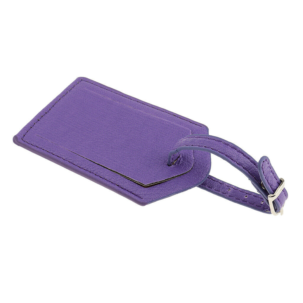 Purple Leather Luggage Tag Bag Tag Travel Accessories Suitcase Tag Name Card