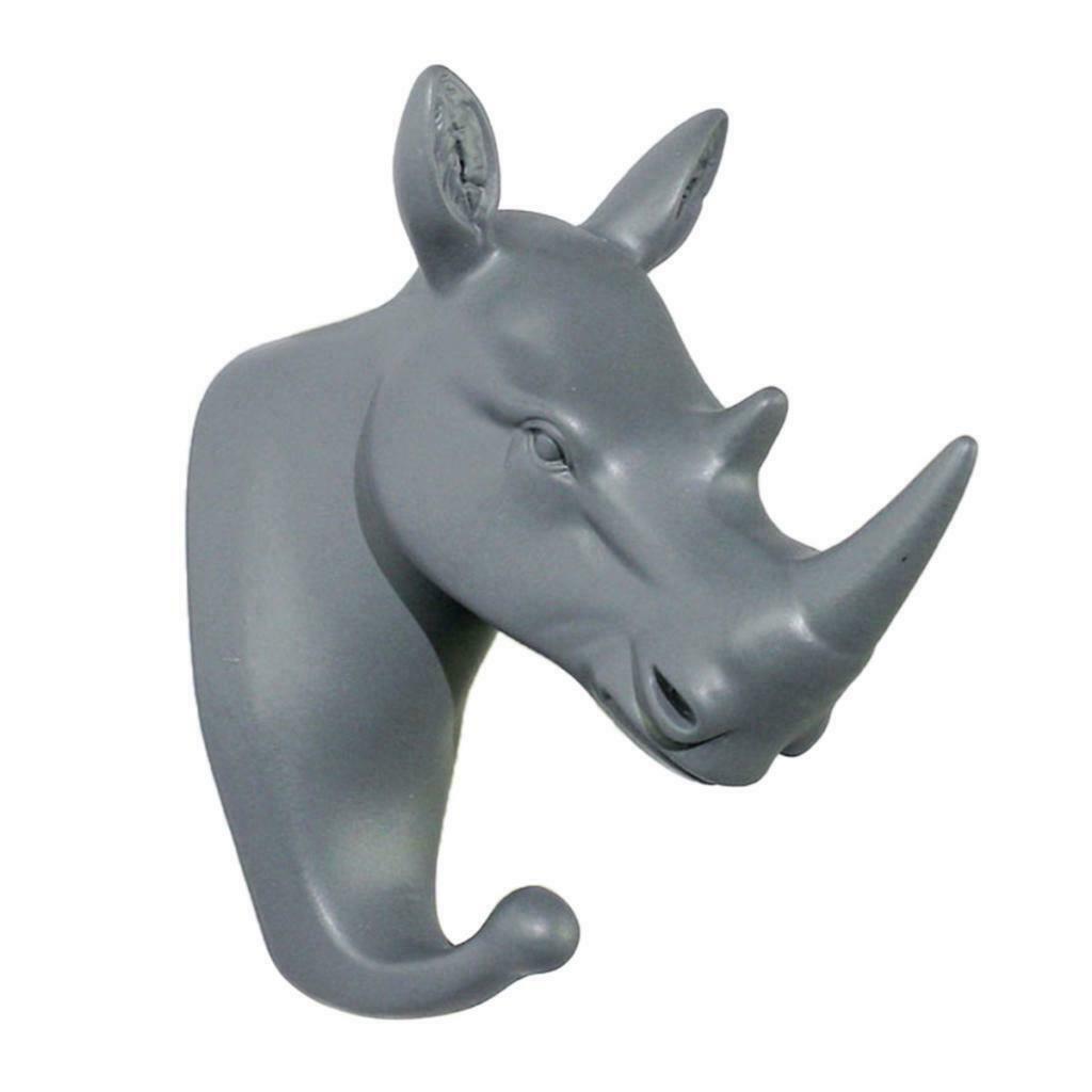 Wall Hook with Screws Rack Hanger for Hat Coat Keys Sundries Rhinoceros