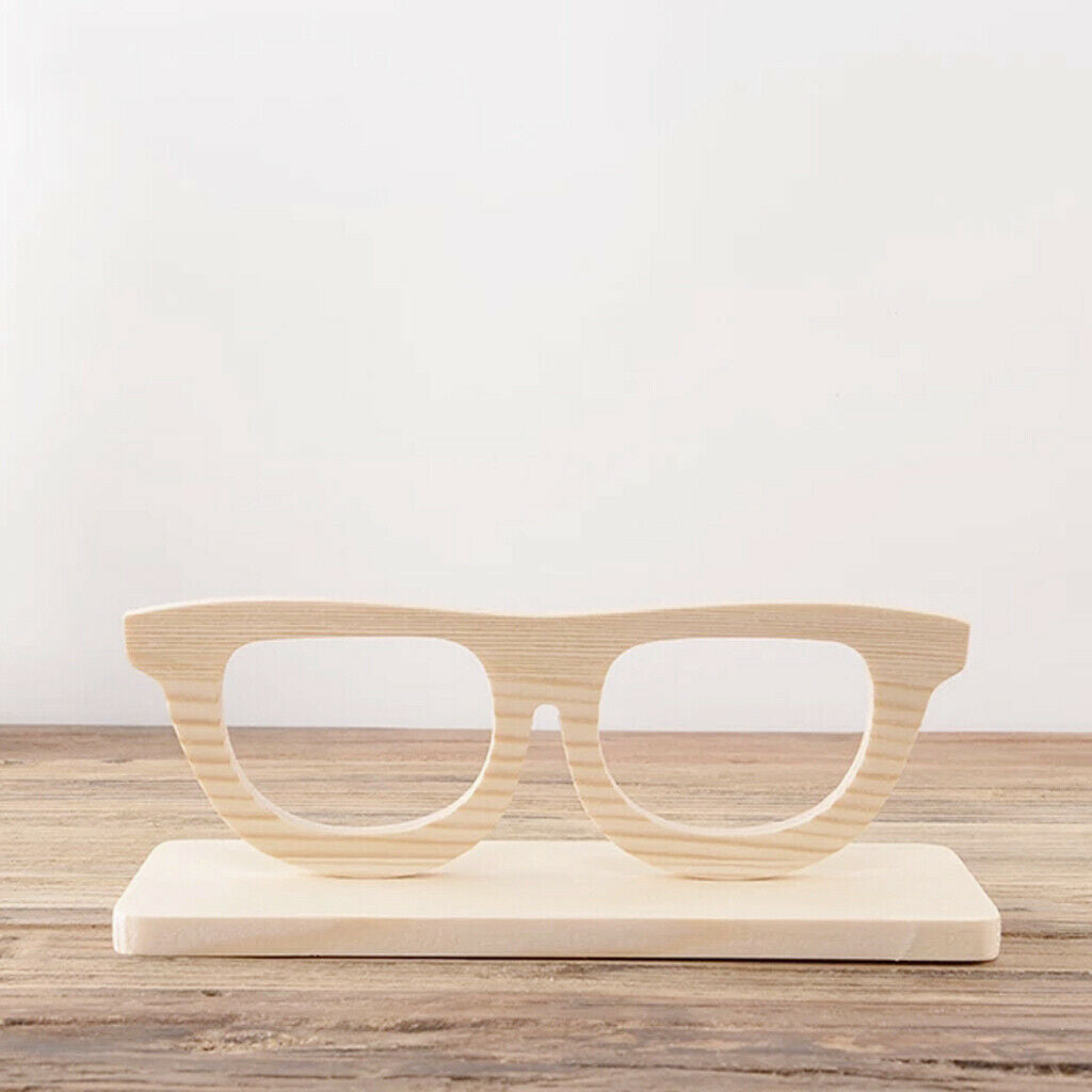 Wood Sunglasses Eyeglass Rack Display Stand Holder for Office Home Desk