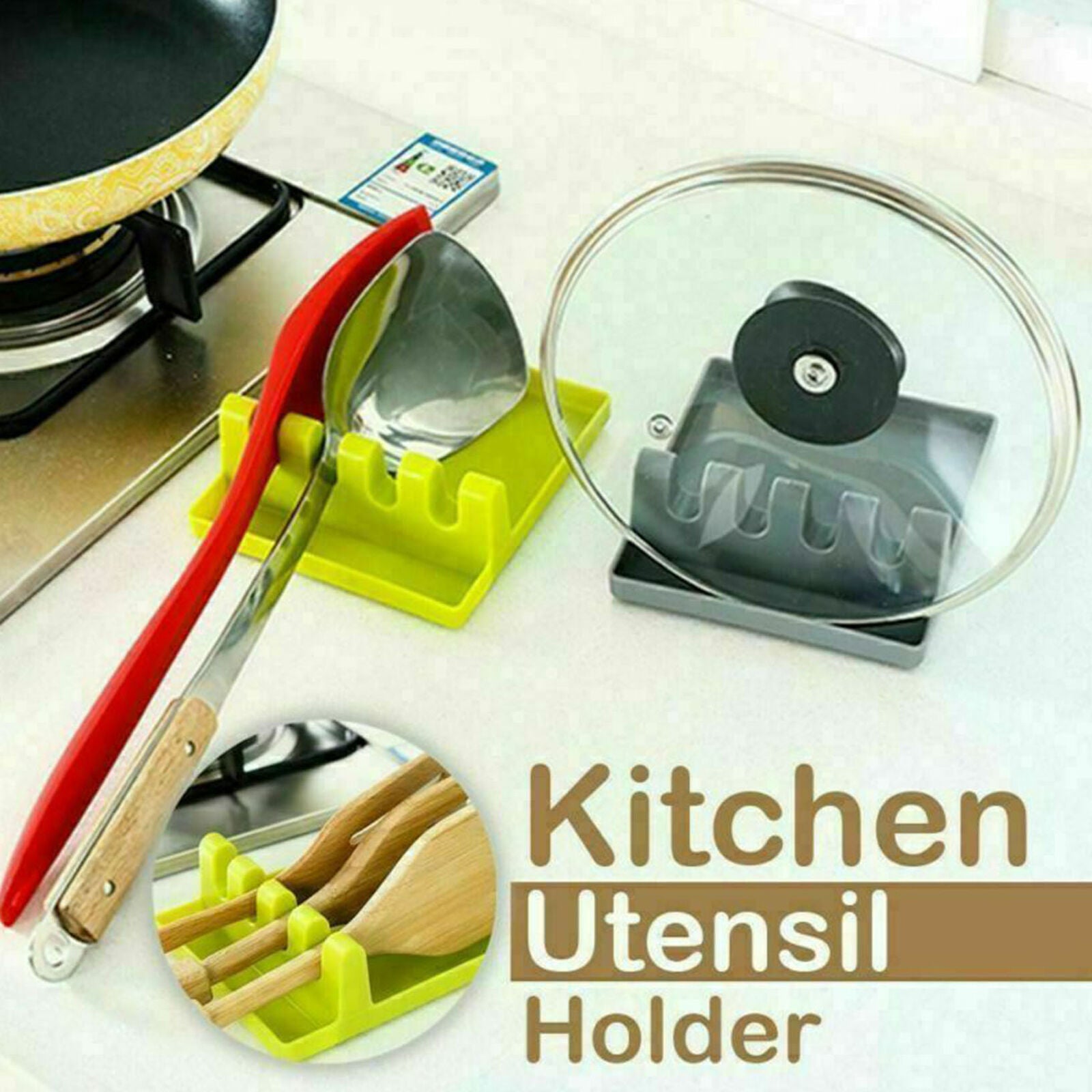 Kitchen Spoon Rest Rack Stand Utensil Spatula Cooking Tools Holder Storage Shelf