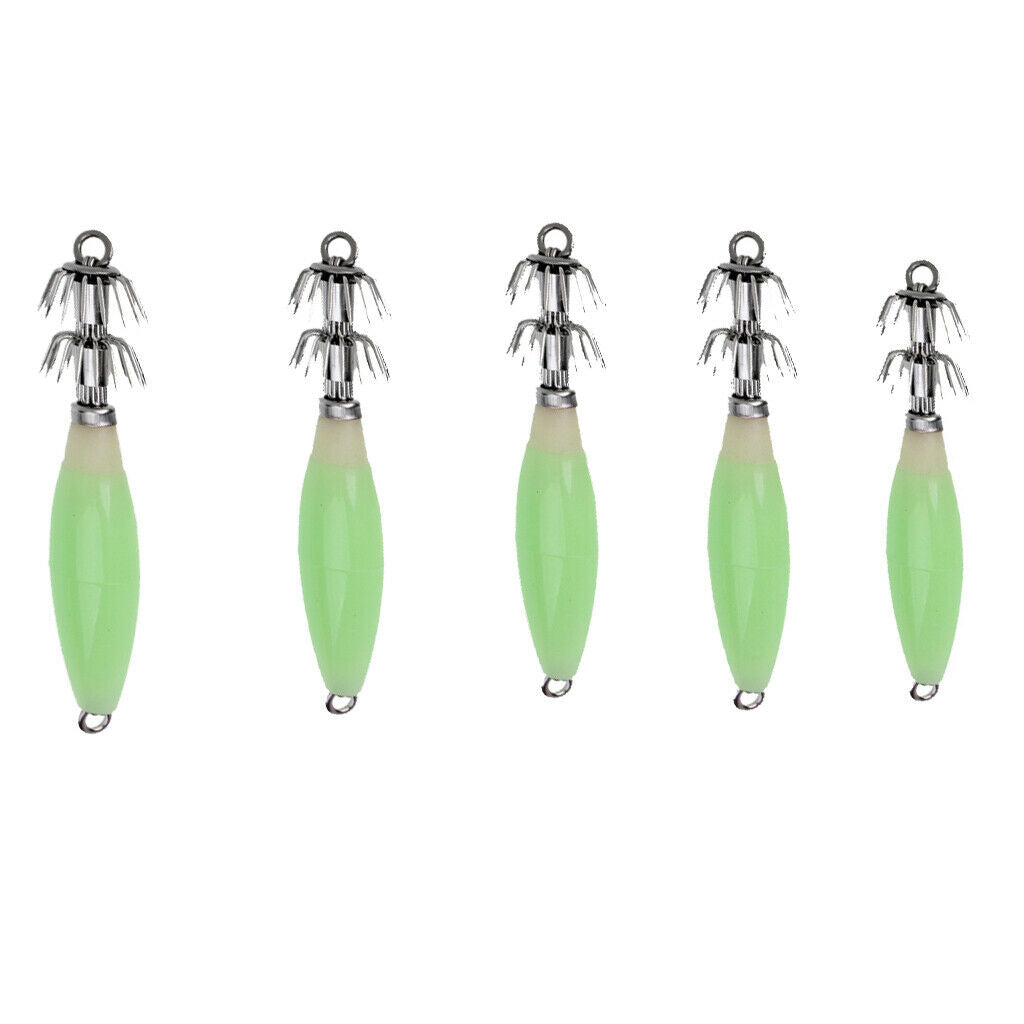 5 Pcs Squid Hook Glow Squid Cuttlefish Sleeve Jig Fishing Lure Sea Fishing