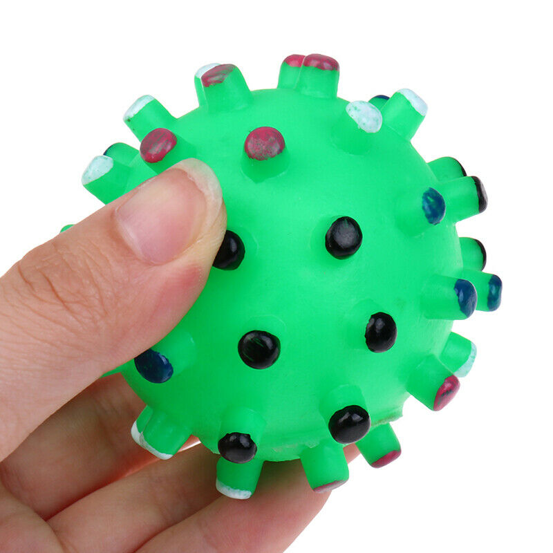 1×Pet Puppy Dog Cat Soft Chew Bite Sound Colorful Play Training Rubber Ba.l8