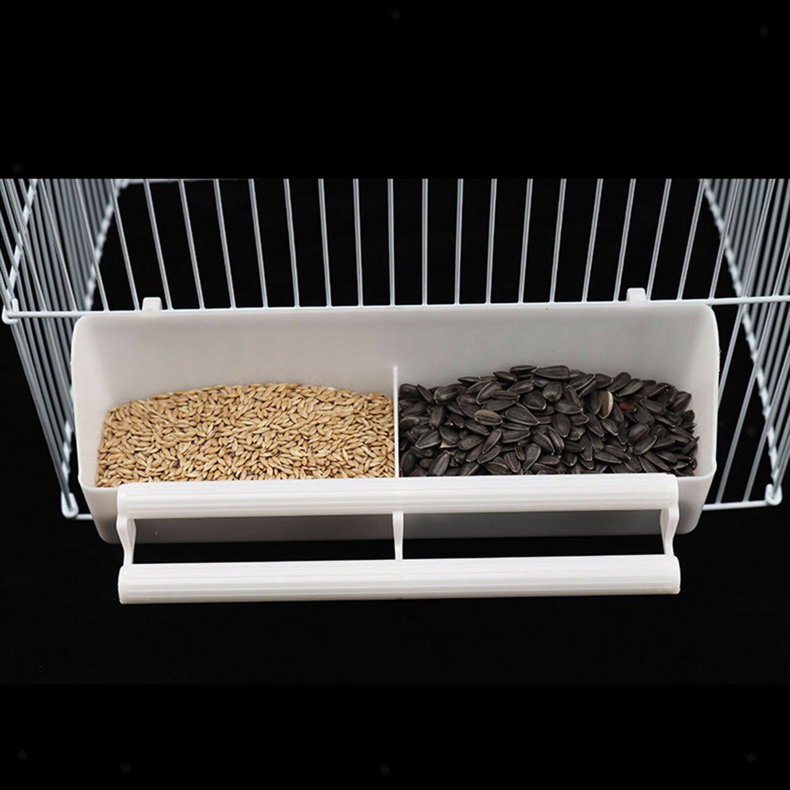 Pet Bird Food Feeder Standing Frame Water Dispenser Waterer Hanging for Cage