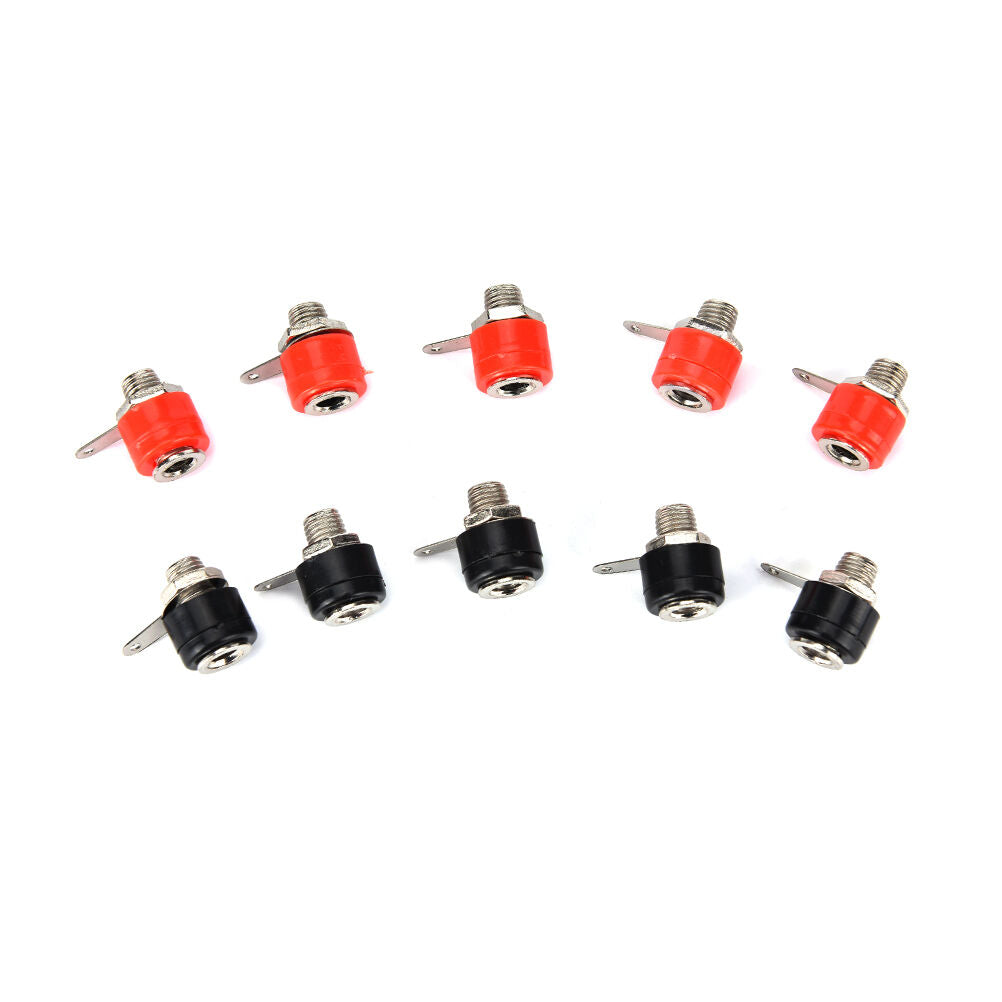 10Pcs 4mm Banana Panel Socket Test Probe Binding Post Nut Plug Jack Connector Kt