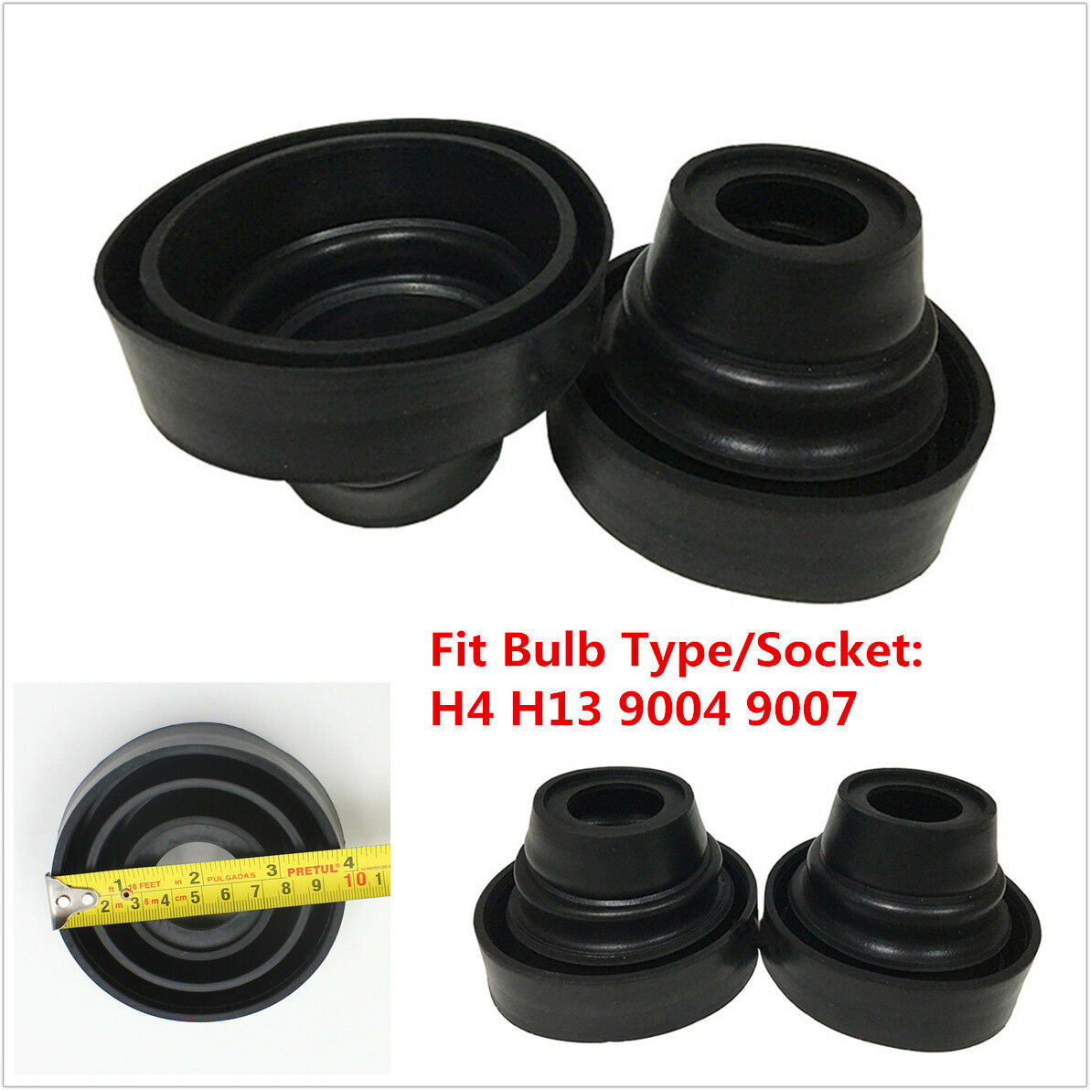 2Pcs Seal Cap Dust Cover for  H4 H13 9004 9007 Car Headlight LED HID Halogen Kit