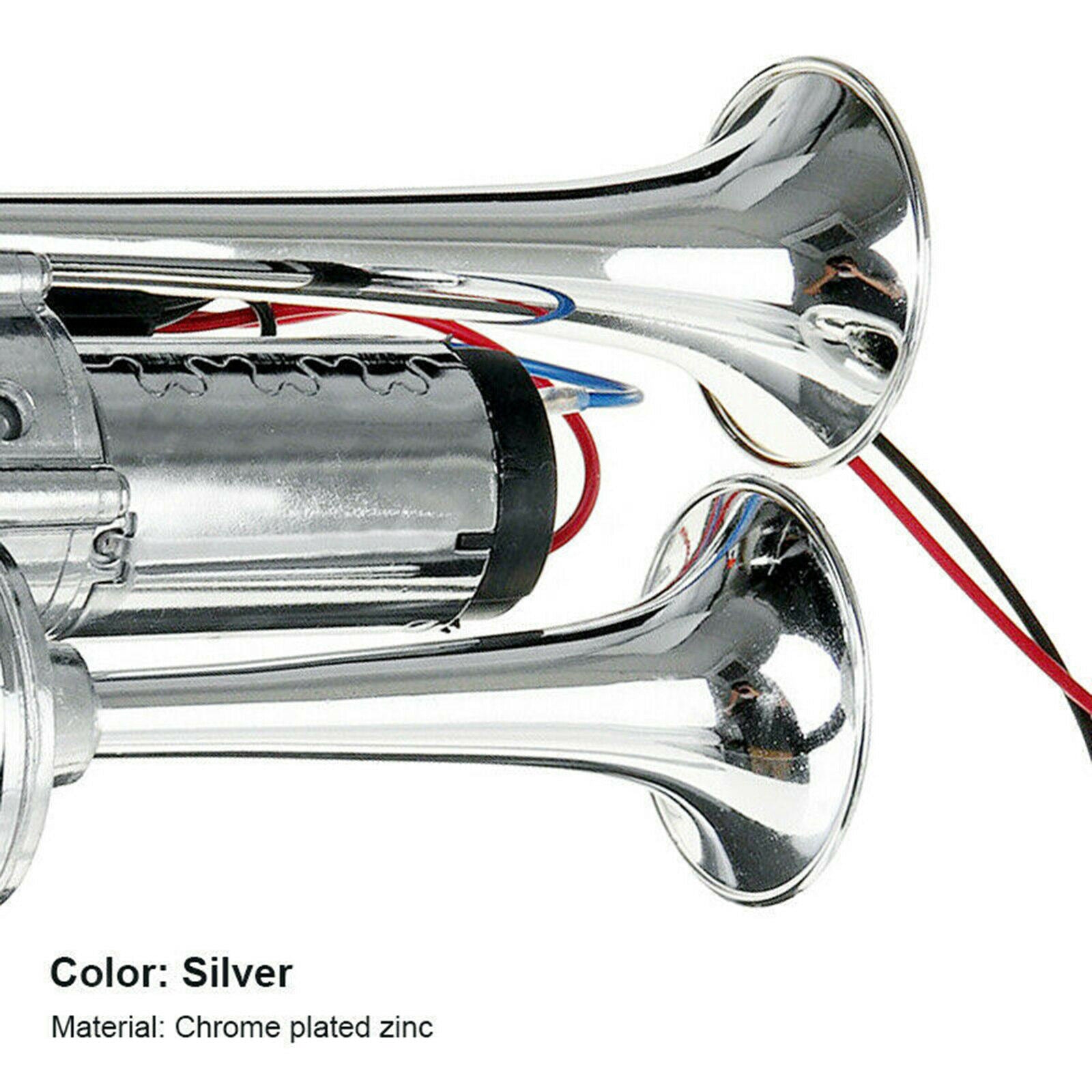 600DB 12V Dual Trumpet Car Air Horn Kit SUV RV Lorrys Speaker Set Dual Tone