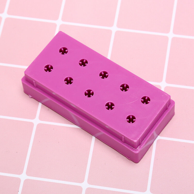 10holes nail drill bit holder stand displayer organizer nail art manicure boxFSJ