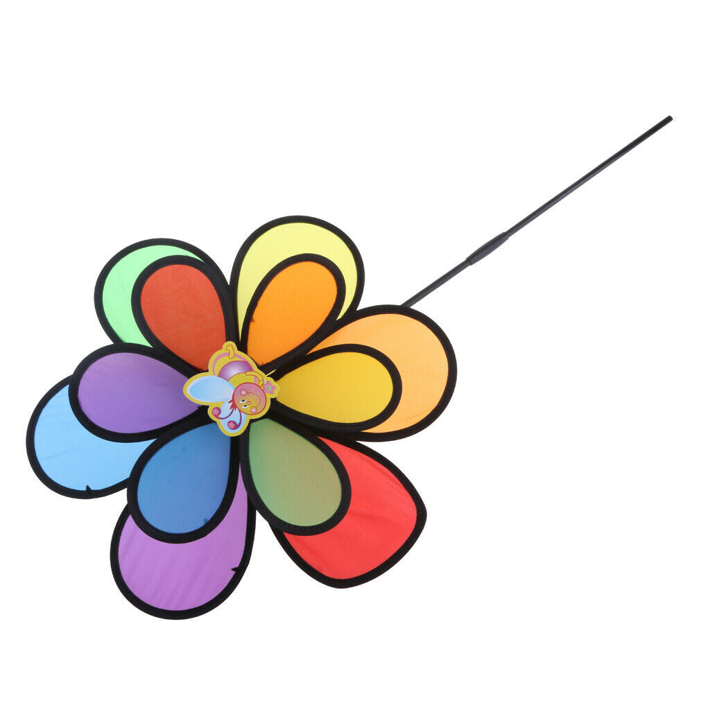 Large Double Pinwheel Flower Windmill Whirligig Home Yard Garden Decor Kids