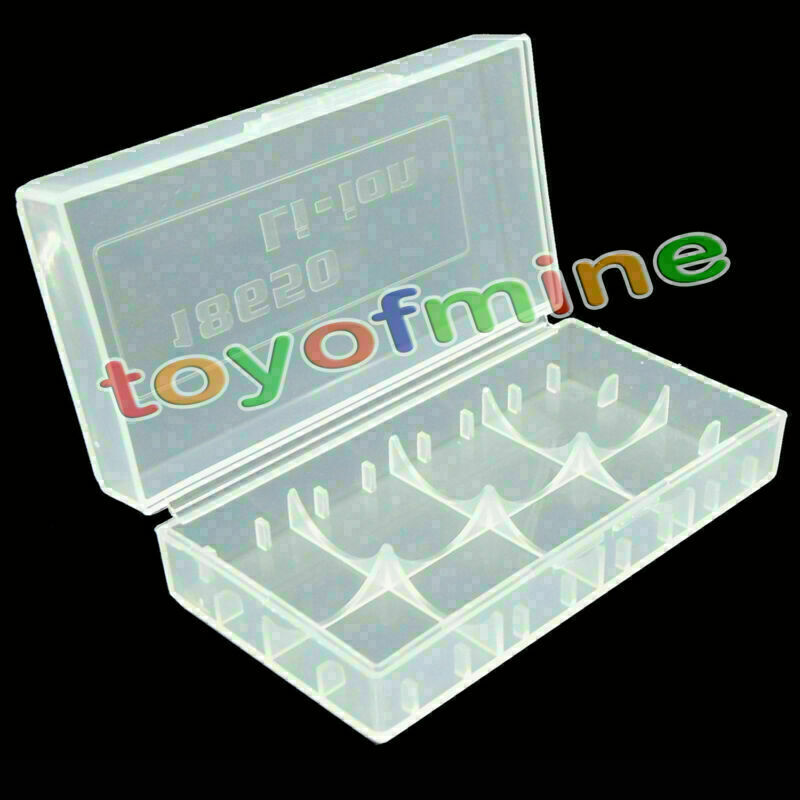 1 x 18650/16340/CR123A Transparent White Battery Case Holder Storage Box