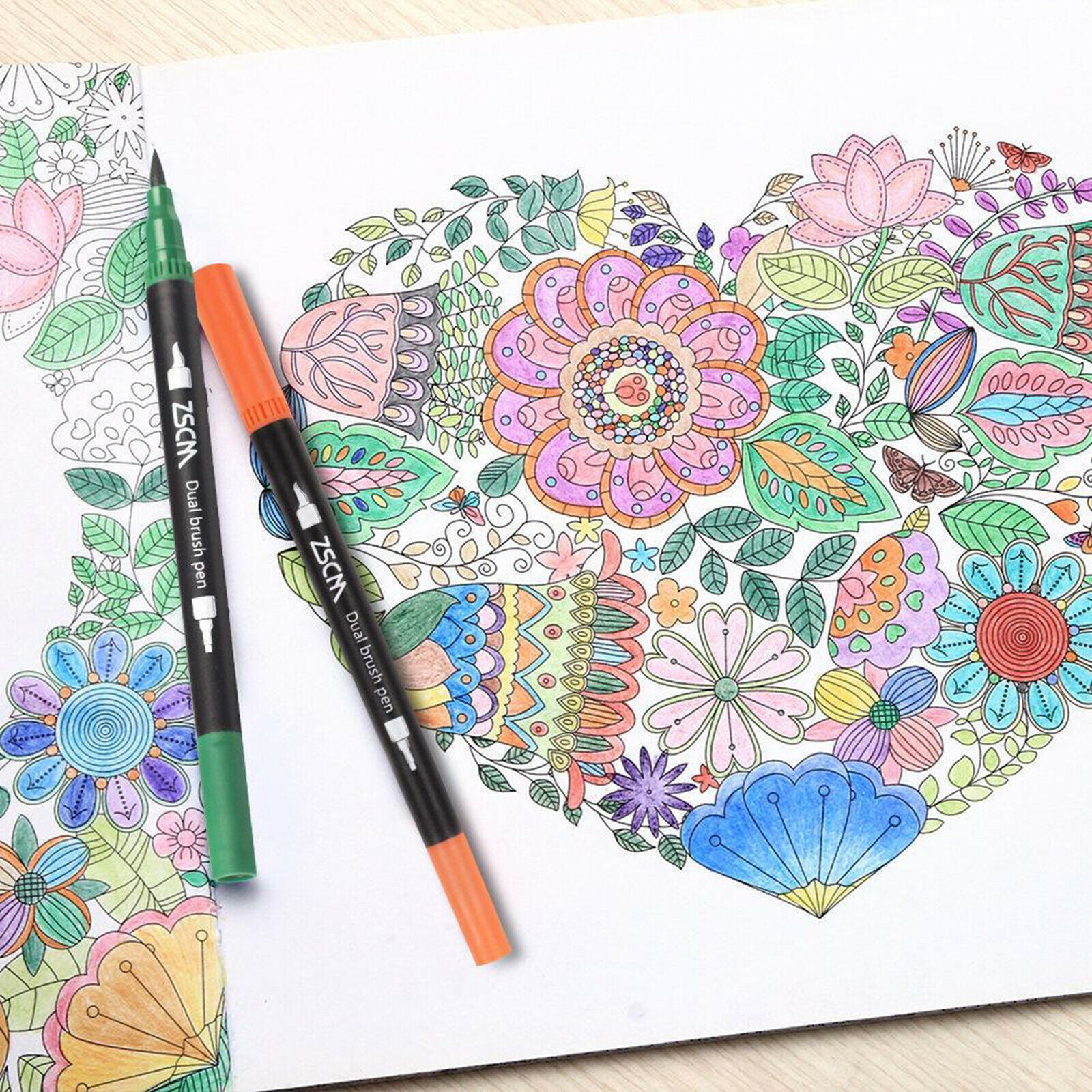 32Pc Double Tip Fineliner Brush Markers Pen for Kids Adults Drawing
