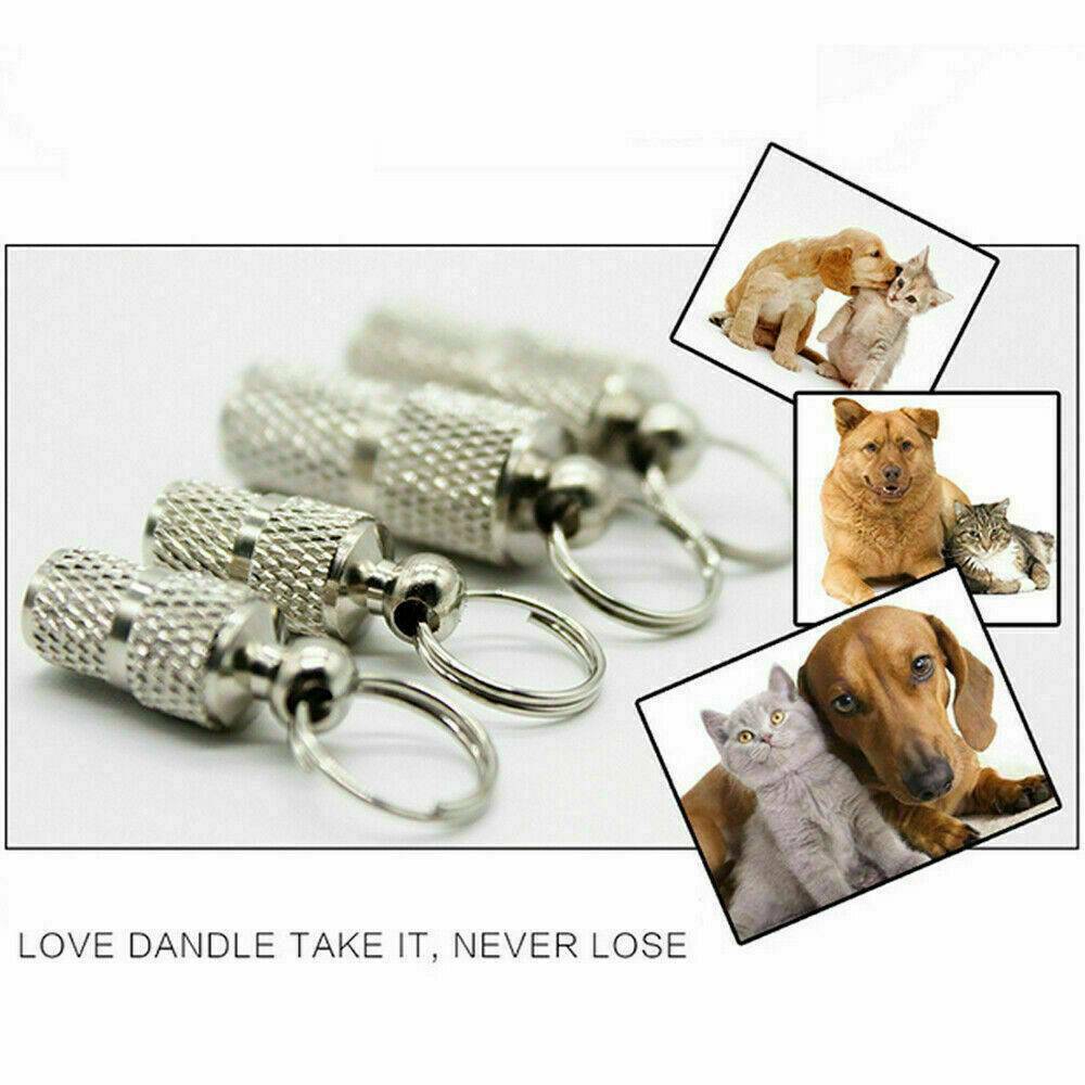 2PCS Anti-Lost Pet Dog Cat Puppy ID Address Name Label Tag Barrel Tube Collar ~