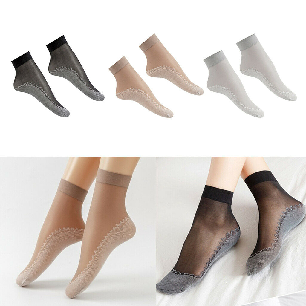 60pcs Lady Nylon Silk Summer Socks Lace Non-Slip Short Socks Anti-Scratch