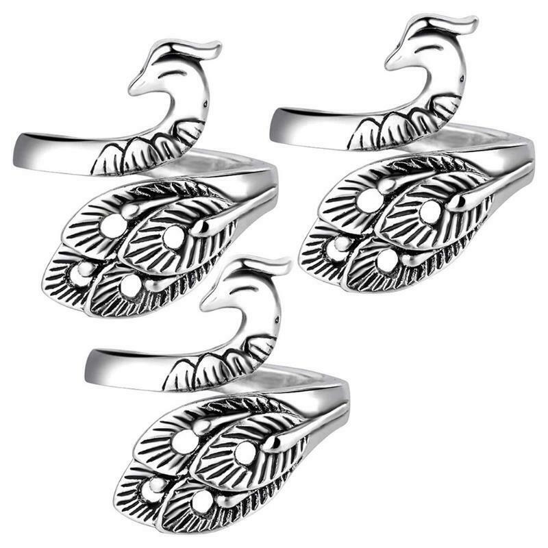 3Pack Adjustable Knitting Loop Crochet Loop Ring Knitting Accessories,Peacock Op