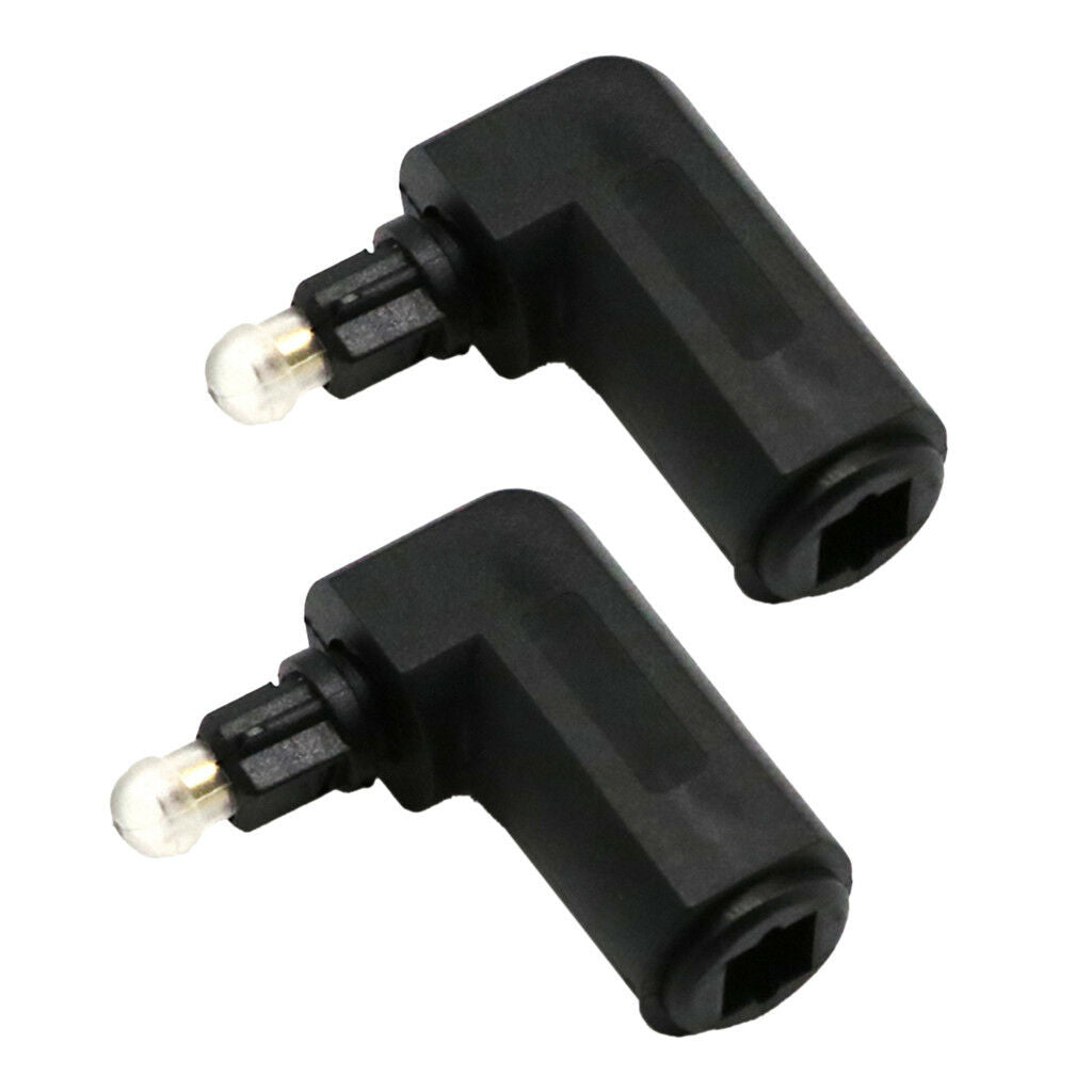 2x Toslink DIGITAL Optical AUDIO Cable Right Angle Male/Female Adapter