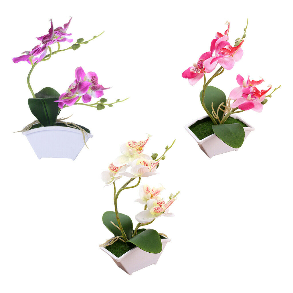 3 Pieces Ceramic Bonsai Flower Decoration Home Floral Decoration for Bedroom,