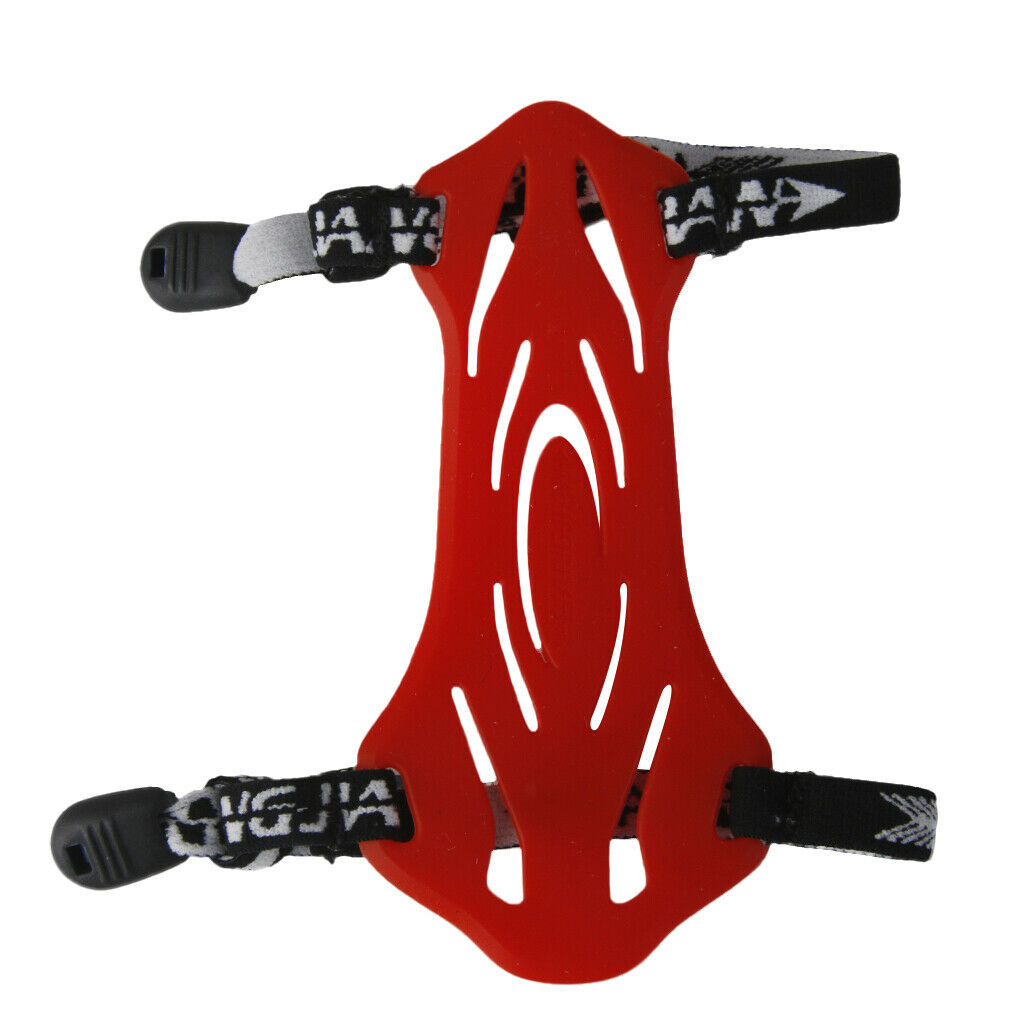1pc Rubber Archery Arm Guard Protection with 2 Straps Red